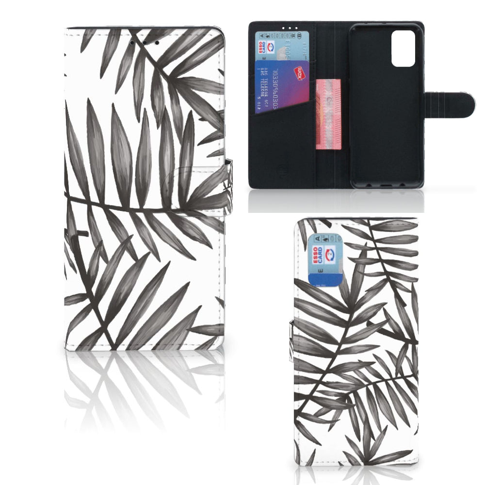 Samsung Galaxy A02s | M02s Hoesje Leaves Grey