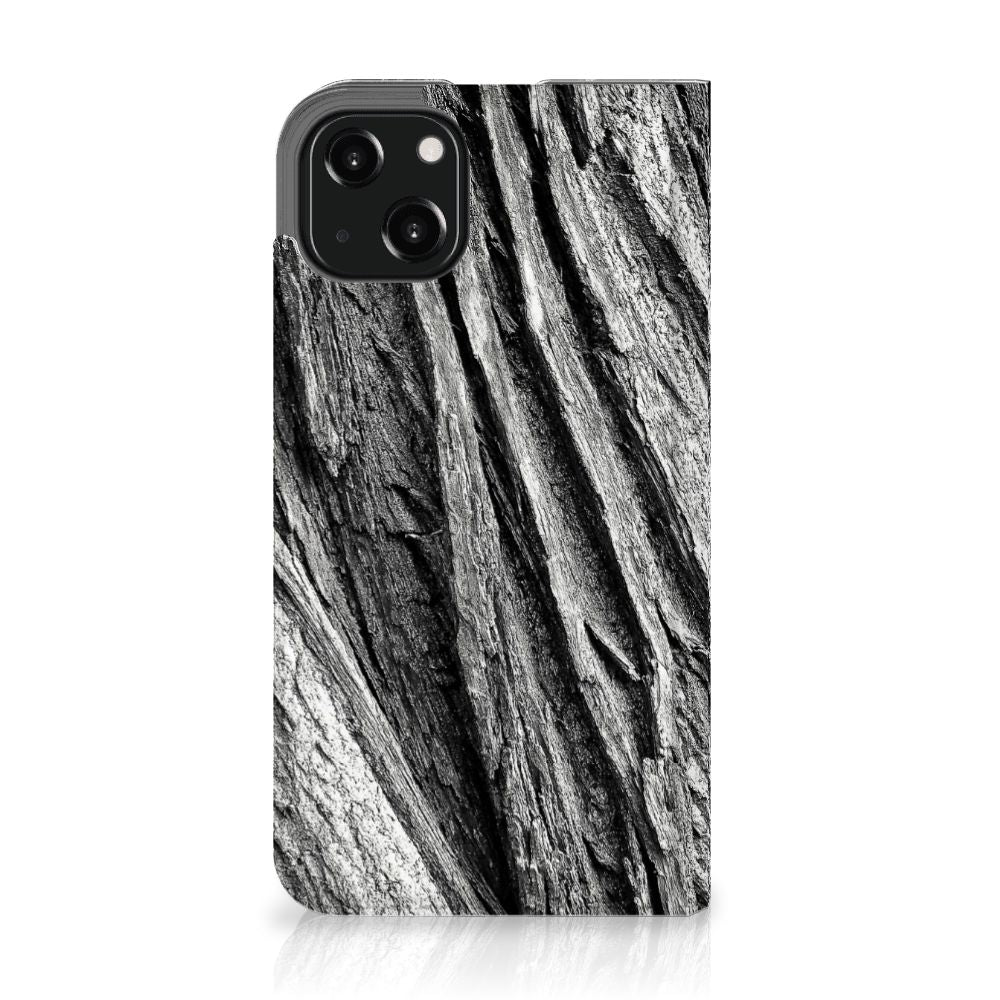 Book Wallet Case iPhone 13 Boomschors Grijs
