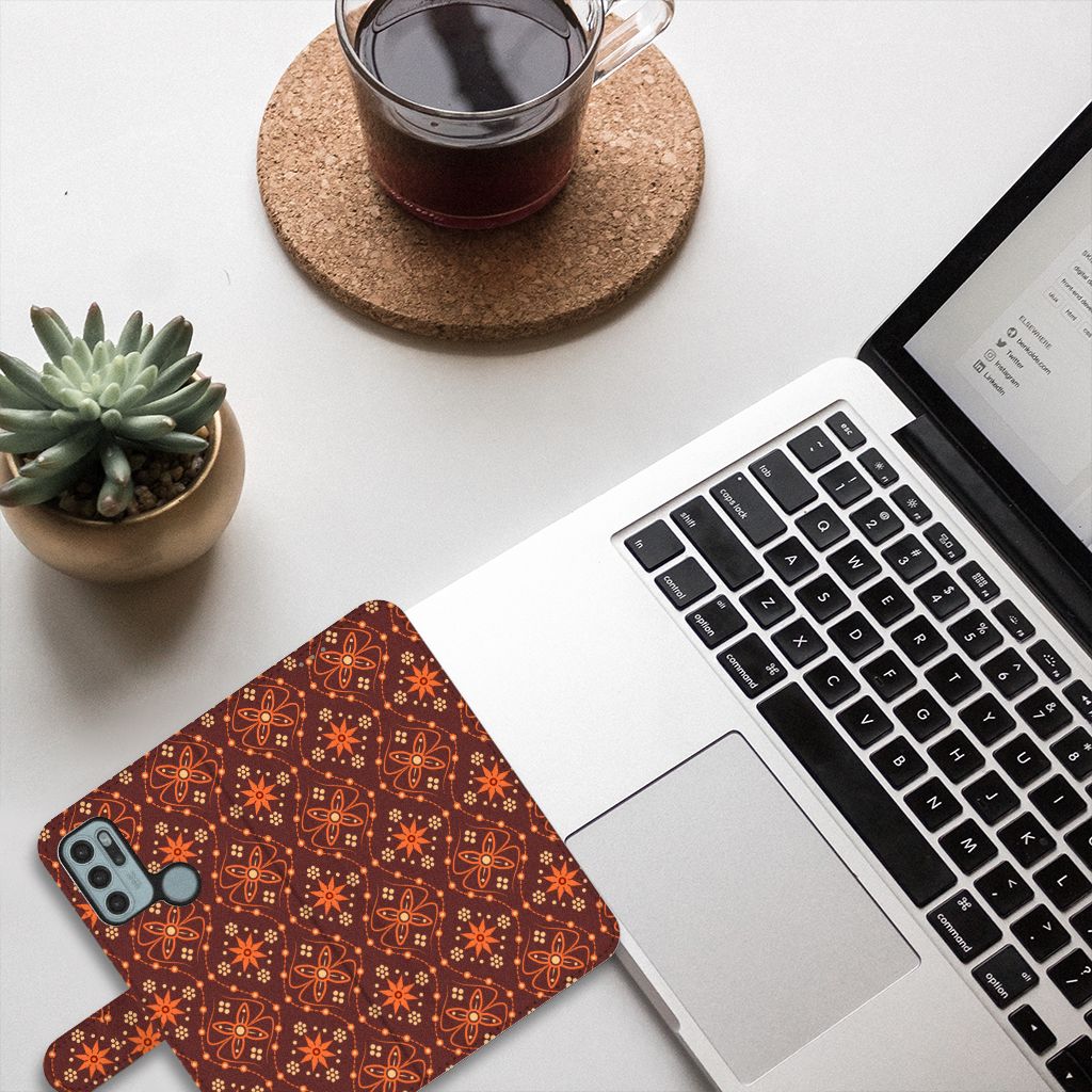 Motorola Moto G60s Telefoon Hoesje Batik Brown