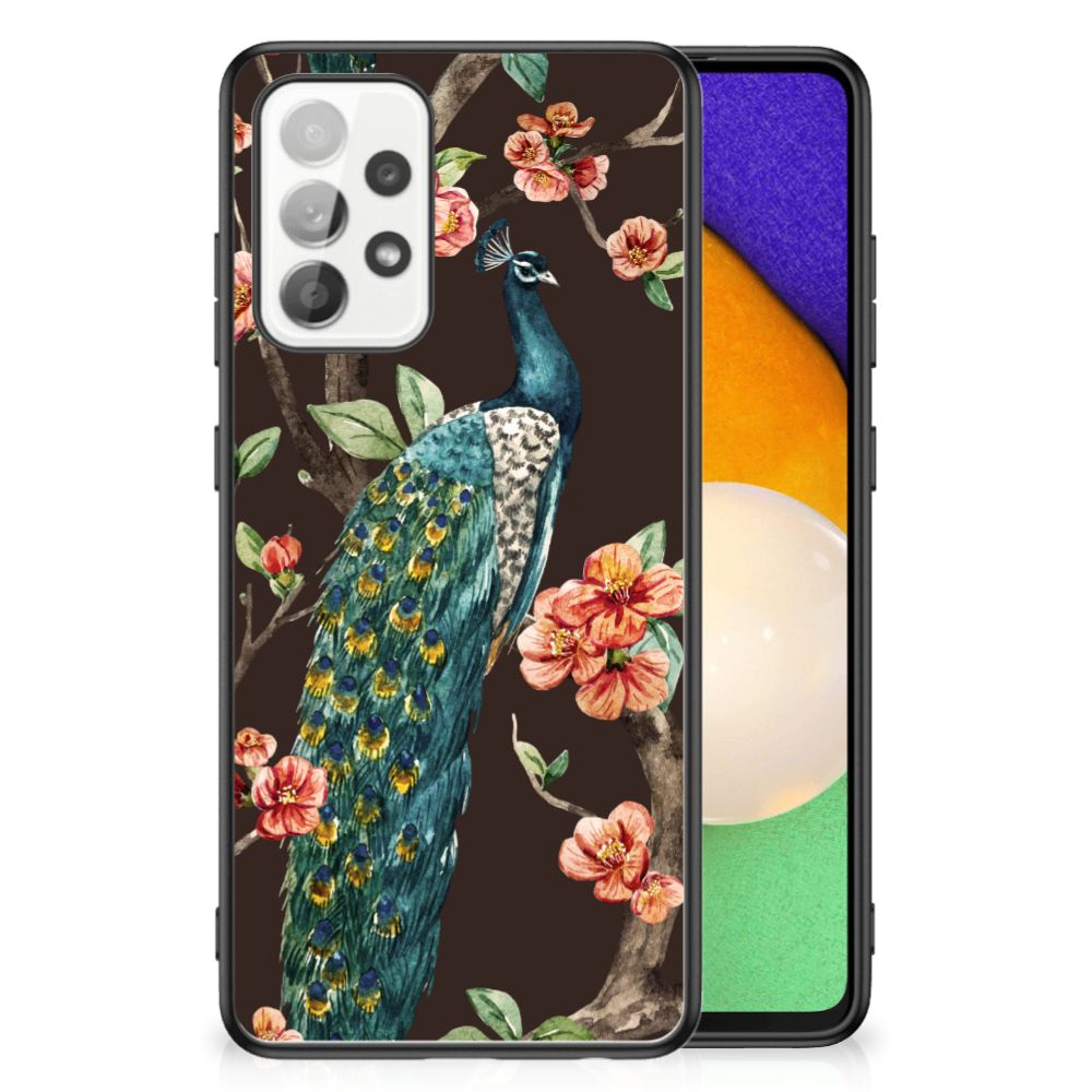 Samsung Galaxy A52 | A52s (5G/4G) Dierenprint Telefoonhoesje Pauw met Bloemen