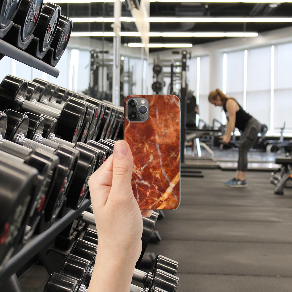 Apple iPhone 11 Pro TPU Siliconen Hoesje Marmer Bruin