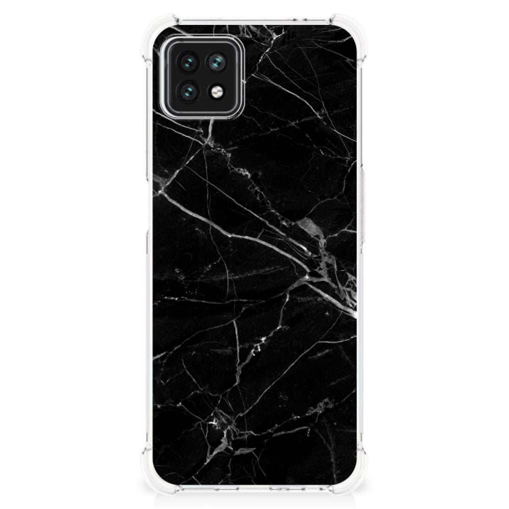 OPPO A53 5G | A73 5G Anti-Shock Hoesje Marmer Zwart - Origineel Cadeau Vader