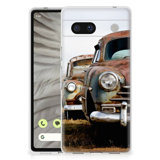 Google Pixel 7A Siliconen Hoesje met foto Vintage Auto