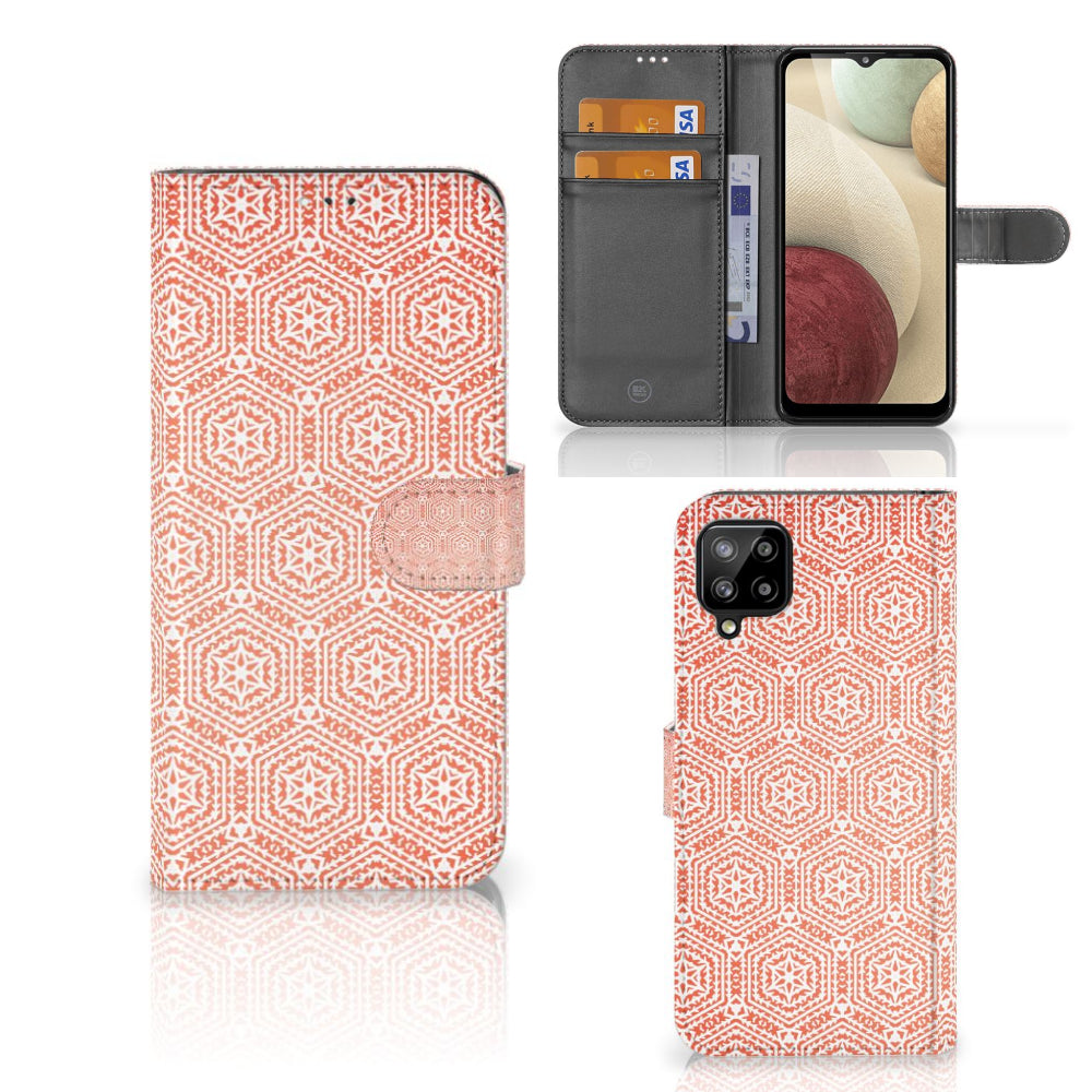 Samsung Galaxy A12 Telefoon Hoesje Pattern Orange