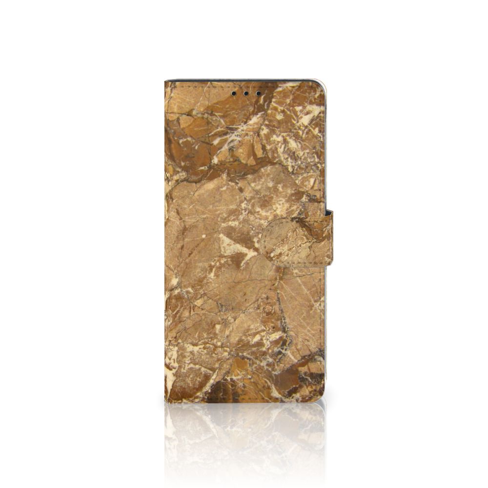 Alcatel 1S (2021) Bookcase Marmer Creme met luxe marmer look en TPU-siliconen bescherming voor je telefoon.