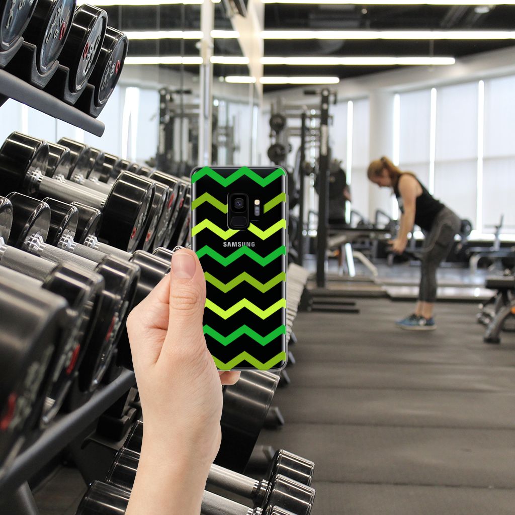 Samsung Galaxy S9 TPU bumper Zigzag Groen