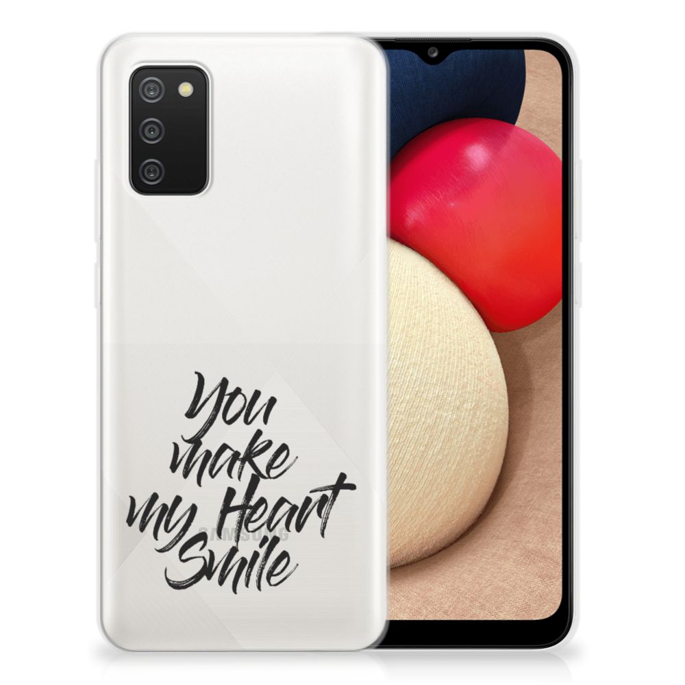 Samsung Galaxy A02s Siliconen hoesje met naam Heart Smile B2C Telecom