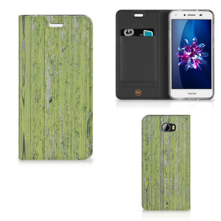 Huawei Y5 2 | Y6 Compact Book Wallet Case Green Wood