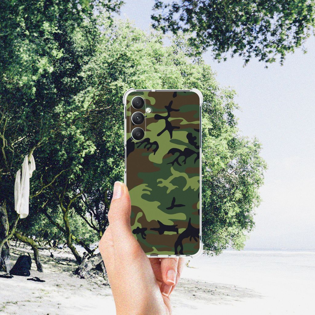 Samsung Galaxy A05s Doorzichtige Silicone Hoesje Army Dark B2C Telecom