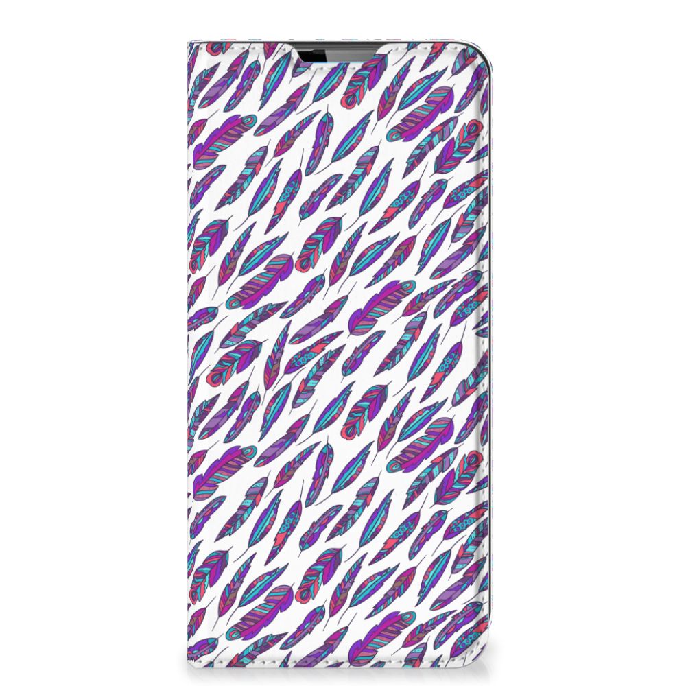 Motorola Moto G9 Plus Hoesje met Magneet Feathers Color - B2C Telecom