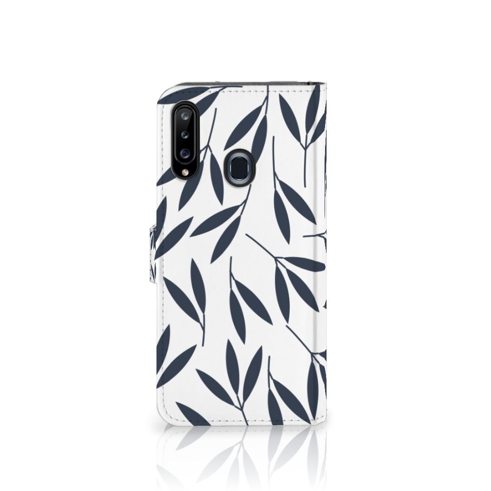 Samsung Galaxy A20s Hoesje Leaves Blue
