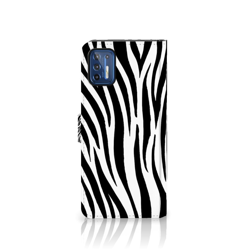 Motorola Moto G9 Plus Telefoonhoesje met Pasjes Zebra