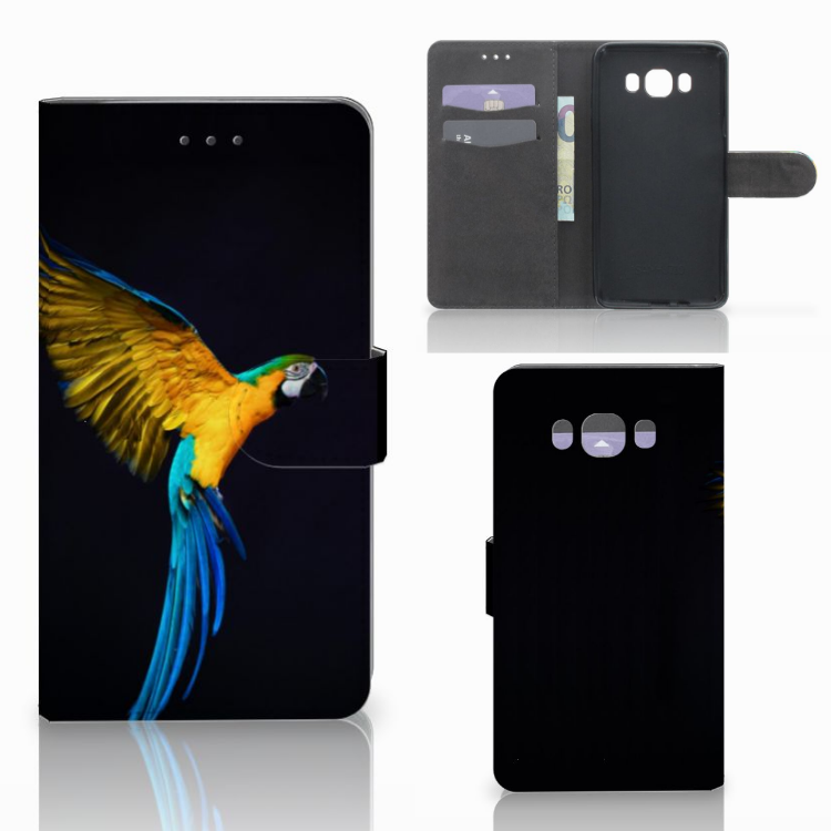 Samsung Galaxy J7 2016 Telefoonhoesje met Pasjes Papegaai