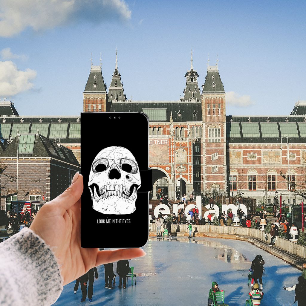 Telefoonhoesje met Naam Motorola Moto G7 Power Skull Eyes