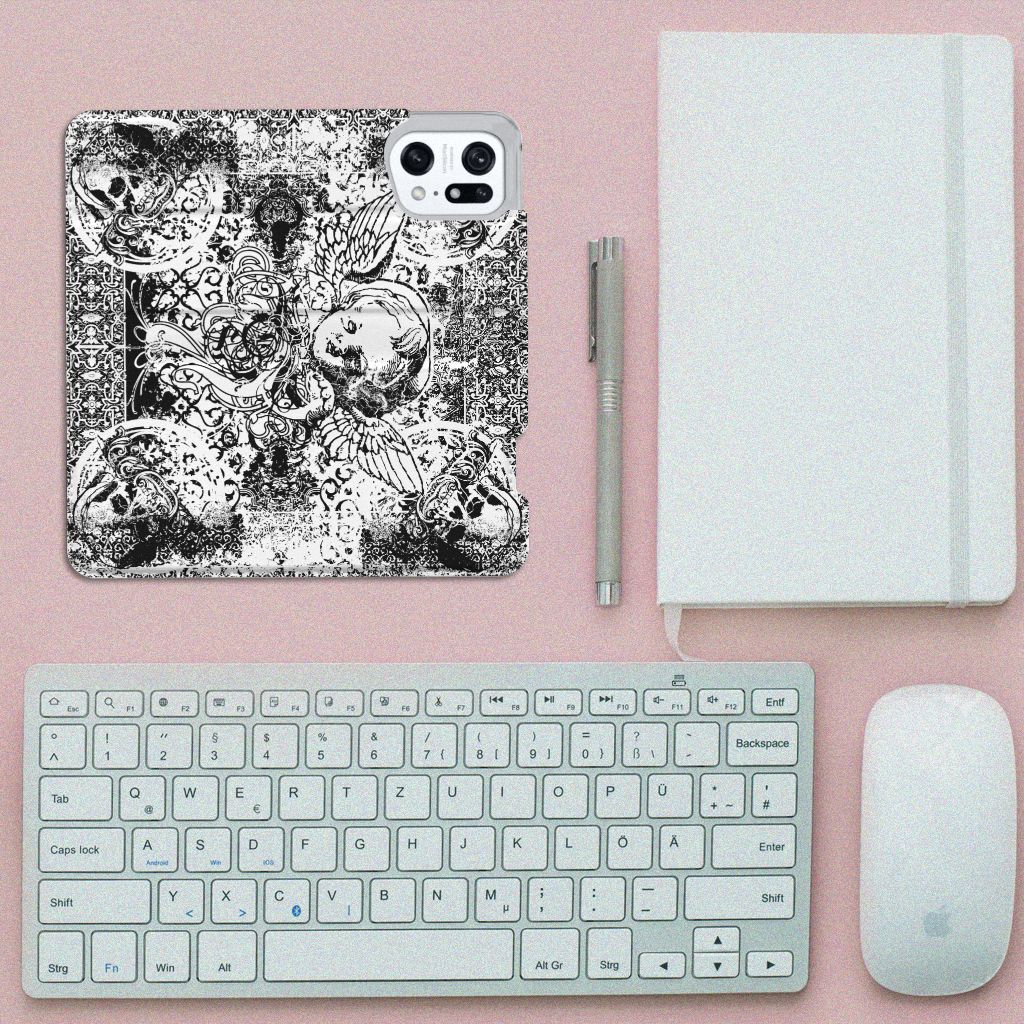 Mobiel BookCase OPPO Find X5 Pro Skulls Angel - B2C Telecom