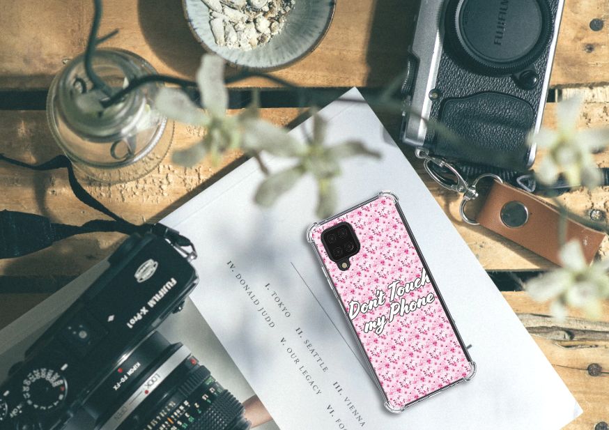 Samsung Galaxy A12 Anti Shock Case Flowers Pink DTMP