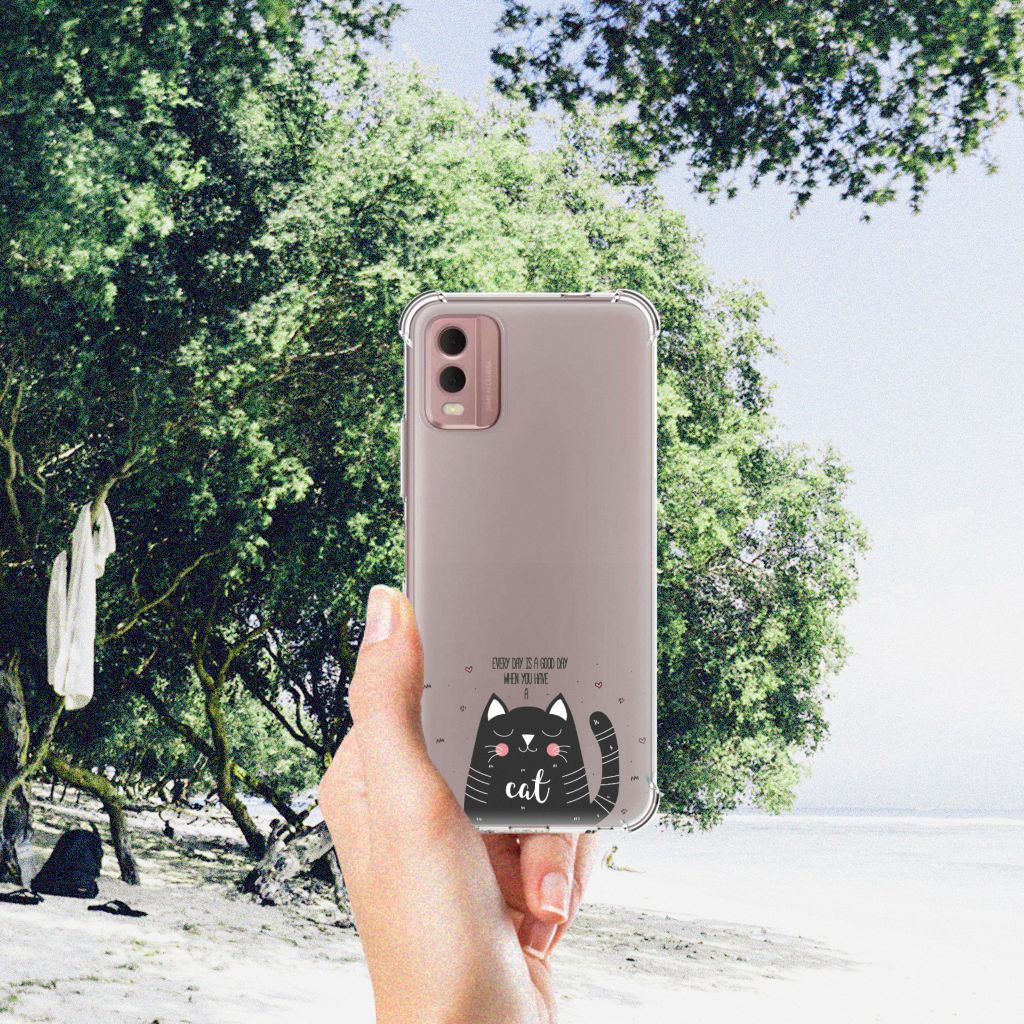Nokia C32 Stevig Bumper Hoesje Cat Good Day B2C Telecom
