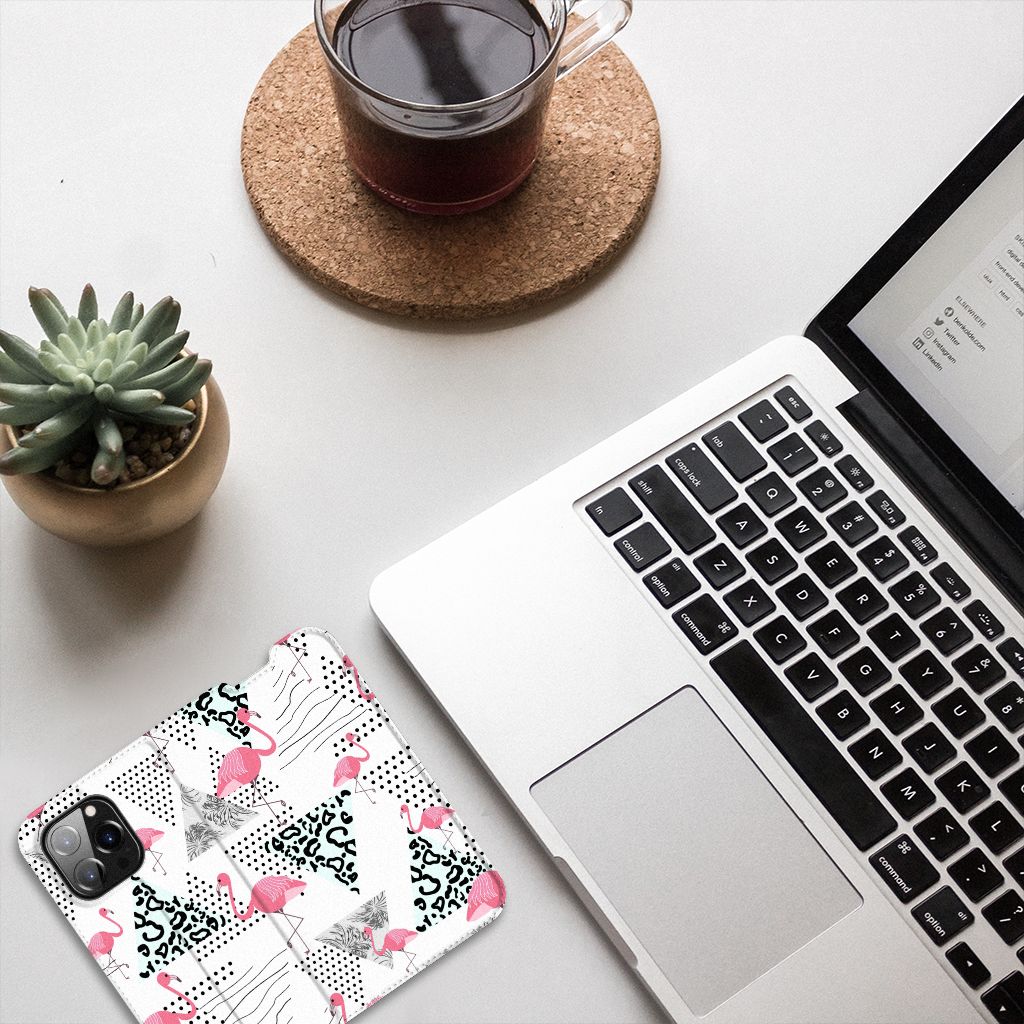 iPhone 14 Pro Hoesje maken Flamingo Triangle