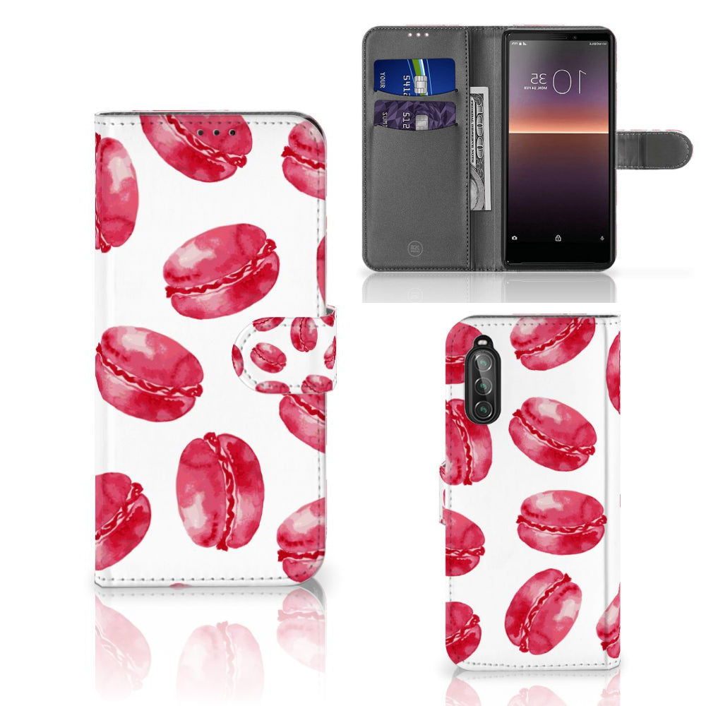 Sony Xperia 10 II Book Cover Pink Macarons