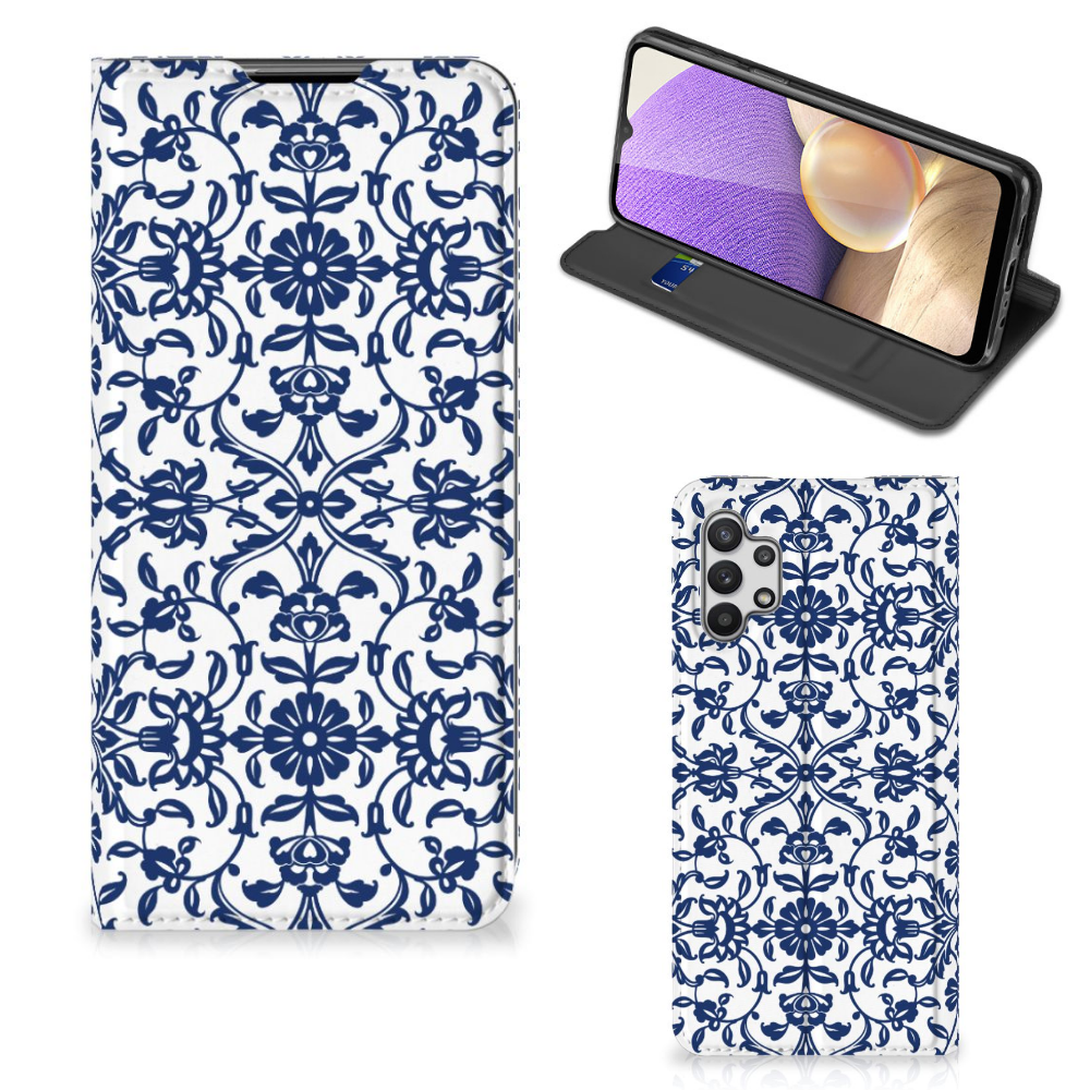 Samsung Galaxy A32 5G Smart Cover Flower Blue - B2C Telecom