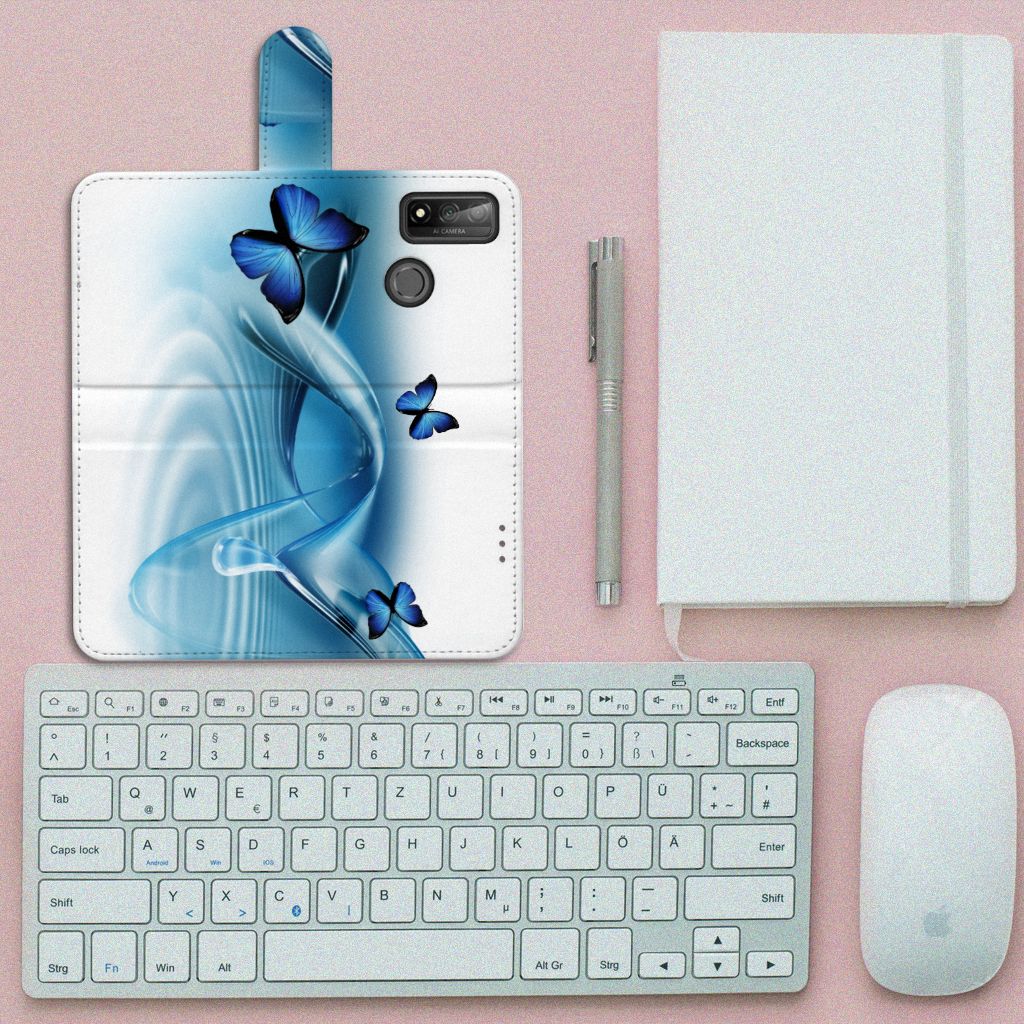 Huawei P Smart 2020 Telefoonhoesje met Pasjes Vlinders