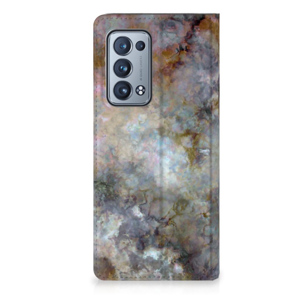 OPPO Reno 6 Pro Plus 5G Standcase Marmer Grijs - B2C Telecom