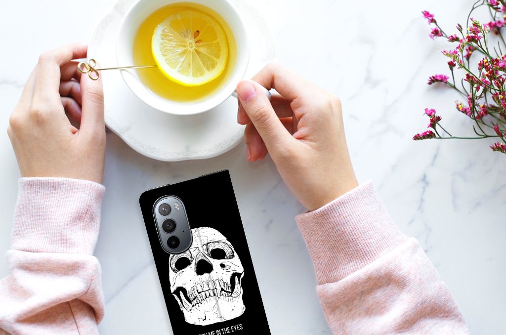 Mobiel BookCase Motorola Edge 30 Pro Skull Eyes - B2C Telecom