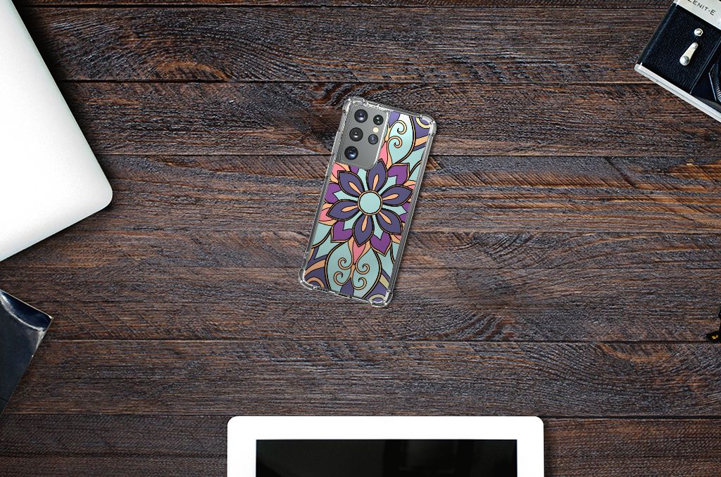 Samsung Galaxy S21 Ultra Case Purple Flower B2C Telecom