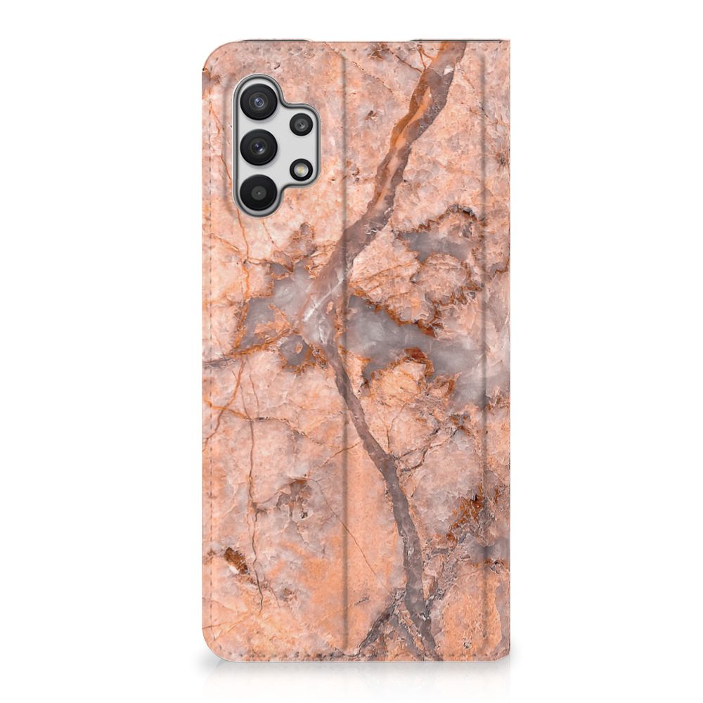 Samsung Galaxy A32 5G Standcase Marmer Oranje - B2C Telecom