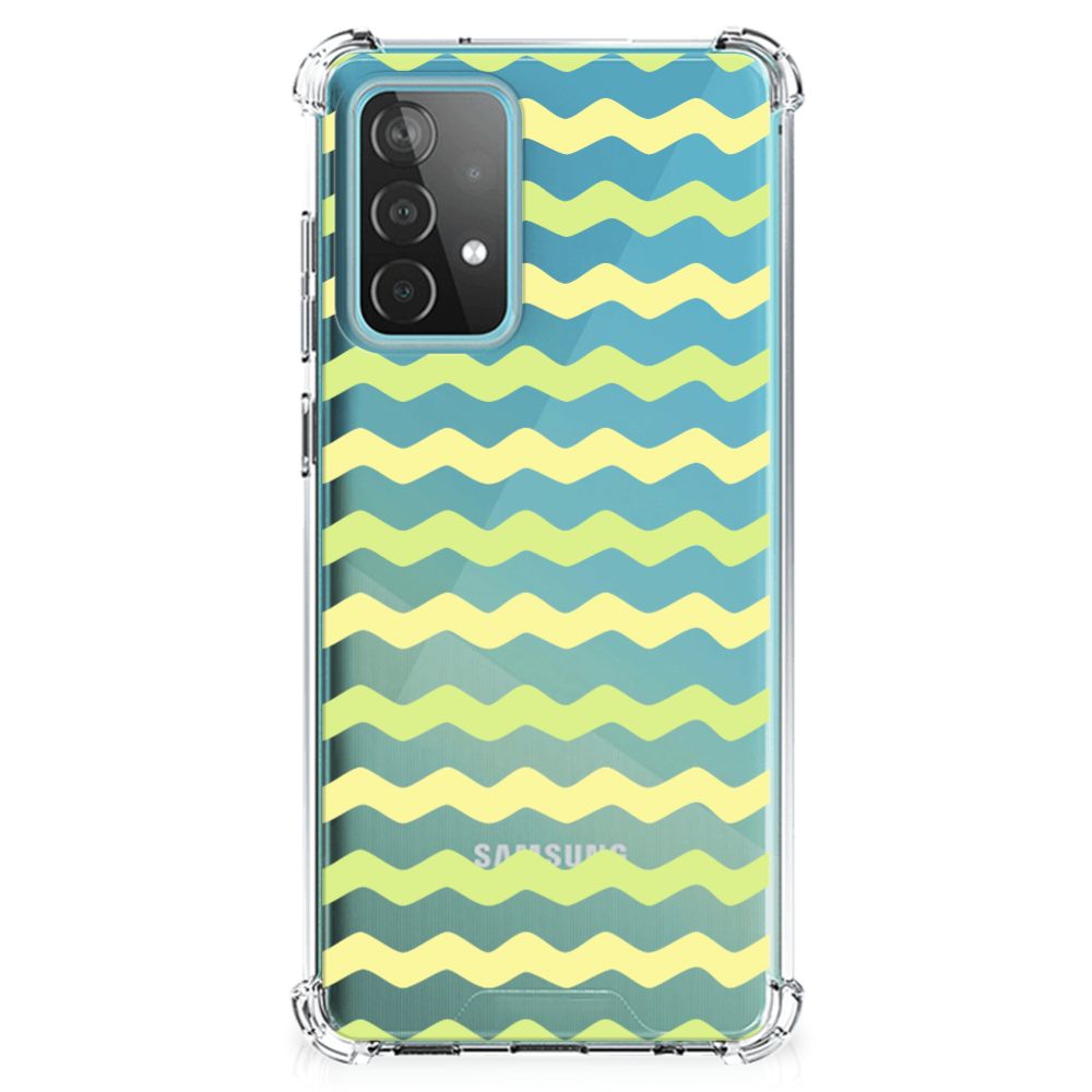 Samsung Galaxy A52 4G/5G Doorzichtige Silicone Hoesje Waves Yellow