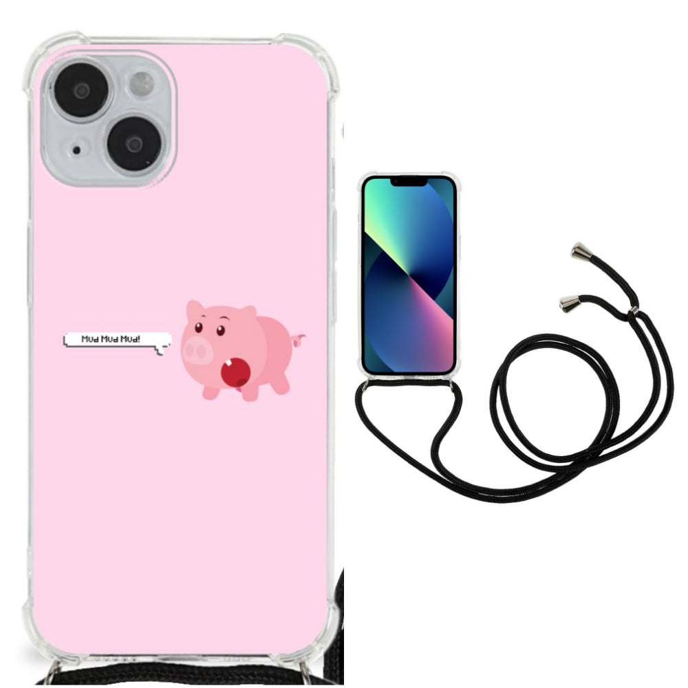iPhone 14 Stevig Bumper Hoesje Pig Mud