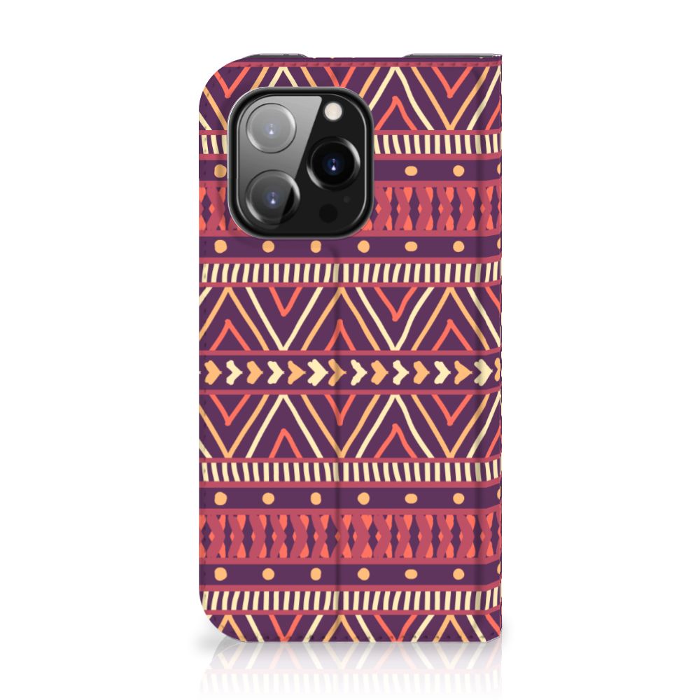 iPhone 14 Pro Hoesje met Magneet Aztec Paars - B2C Telecom