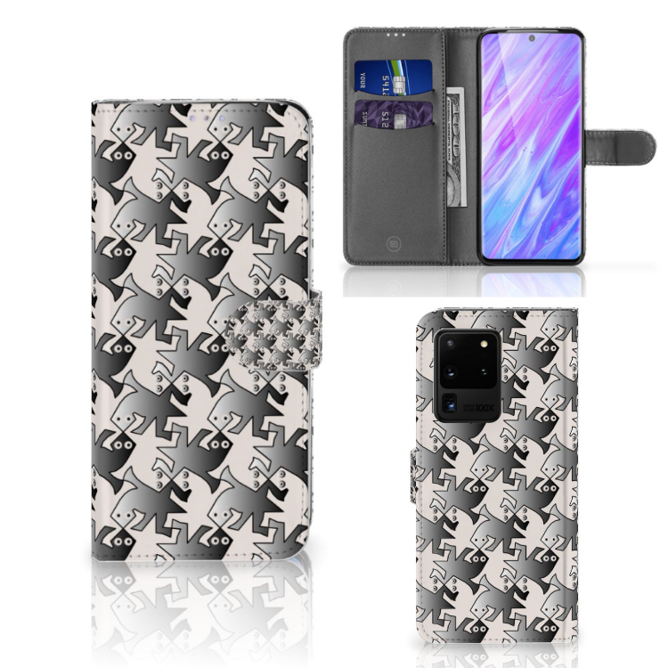 Samsung Galaxy S20 Ultra Telefoonhoesje met Pasjes Salamander Grey