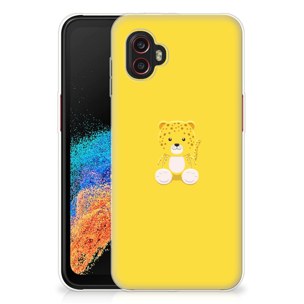 Samsung Galaxy Xcover 6 Pro Telefoonhoesje met Naam Baby Leopard