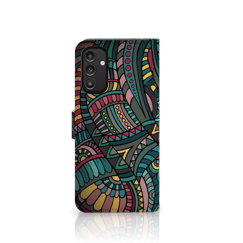 Samsung Galaxy A14 4G Telefoon Hoesje Aztec met kleurrijk en artistiek patroon.