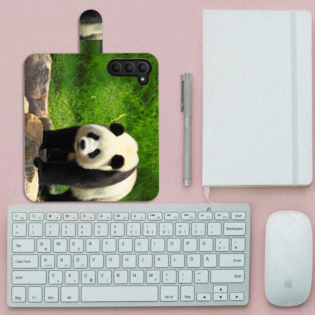Samsung Galaxy S23 Telefoonhoesje met Pasjes Panda