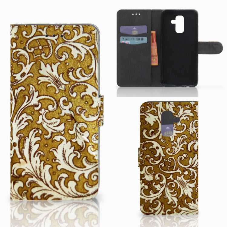 Wallet Case Samsung Galaxy A6 Plus 2018 Barok Goud