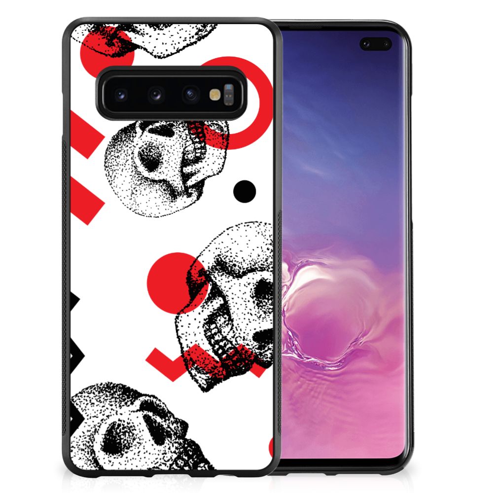 Mobiel Case Samsung Galaxy S10+ Skull Red