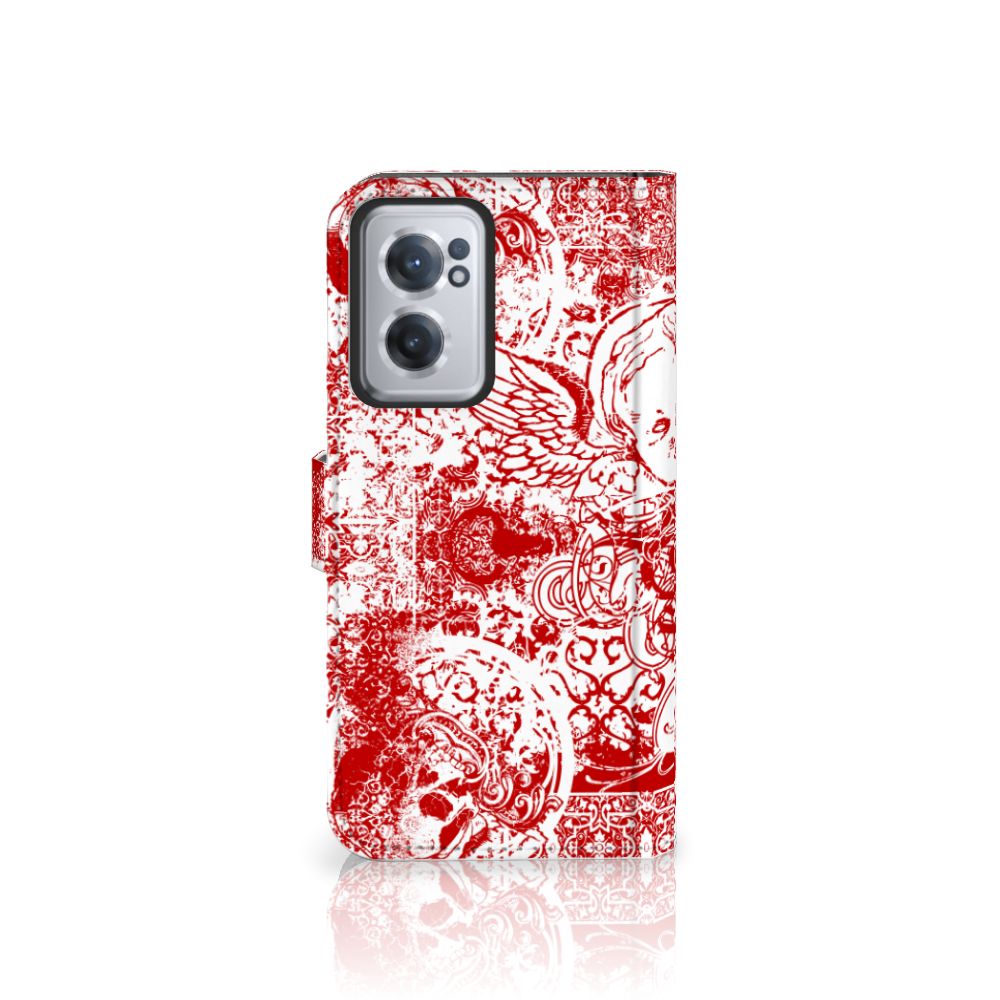 Telefoonhoesje met Naam OnePlus Nord CE 2 Angel Skull Rood