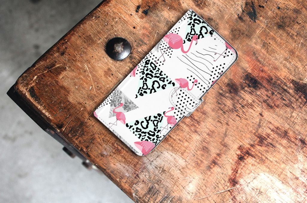 Nokia 5.3 Telefoonhoesje met Pasjes Flamingo Triangle