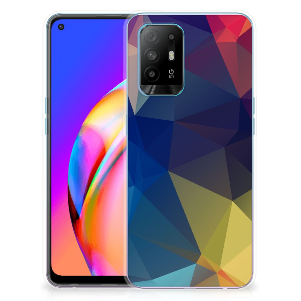 OPPO A94 5G | Reno5 Z TPU Hoesje Polygon Dark