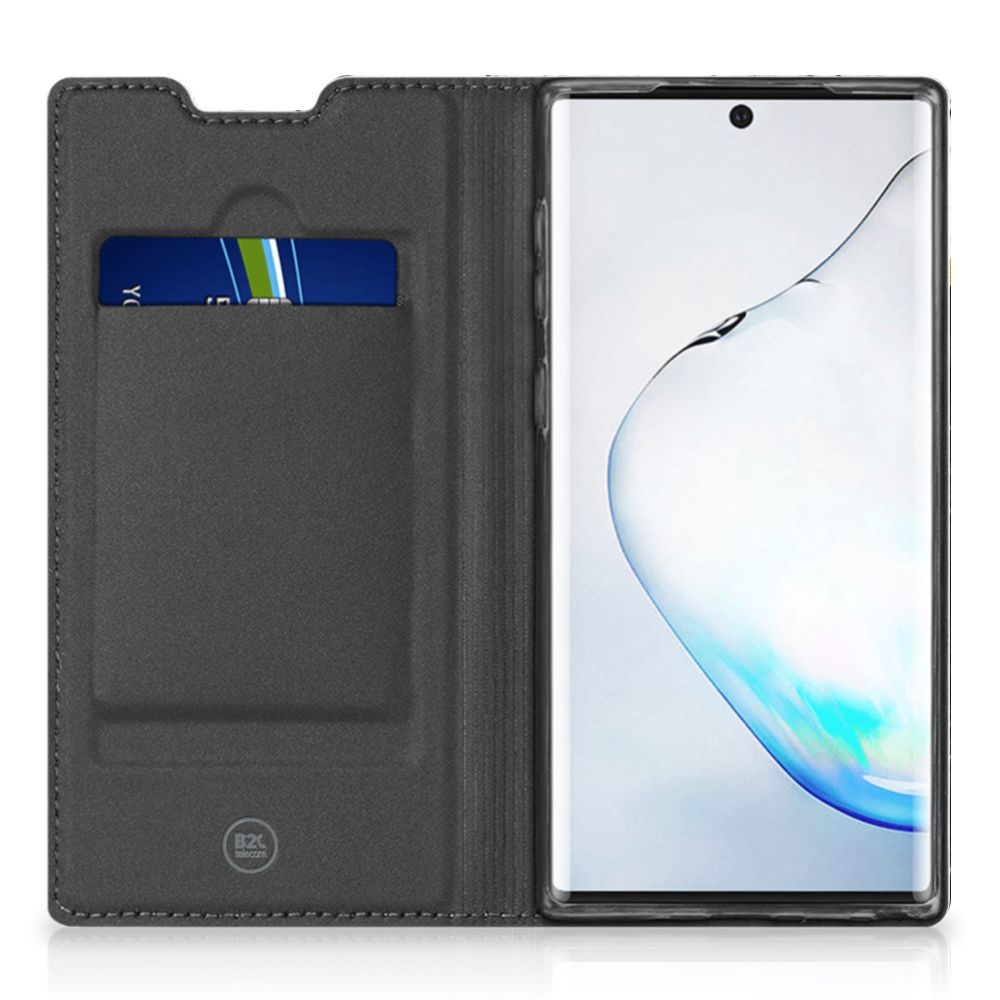 Samsung Galaxy Note 10 Standcase Marmer Wit Zwart - Origineel Cadeau Man