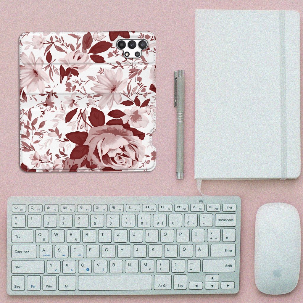 Bookcase Samsung Galaxy A32 4G | A32 5G Enterprise Editie Watercolor Flowers - B2C Telecom