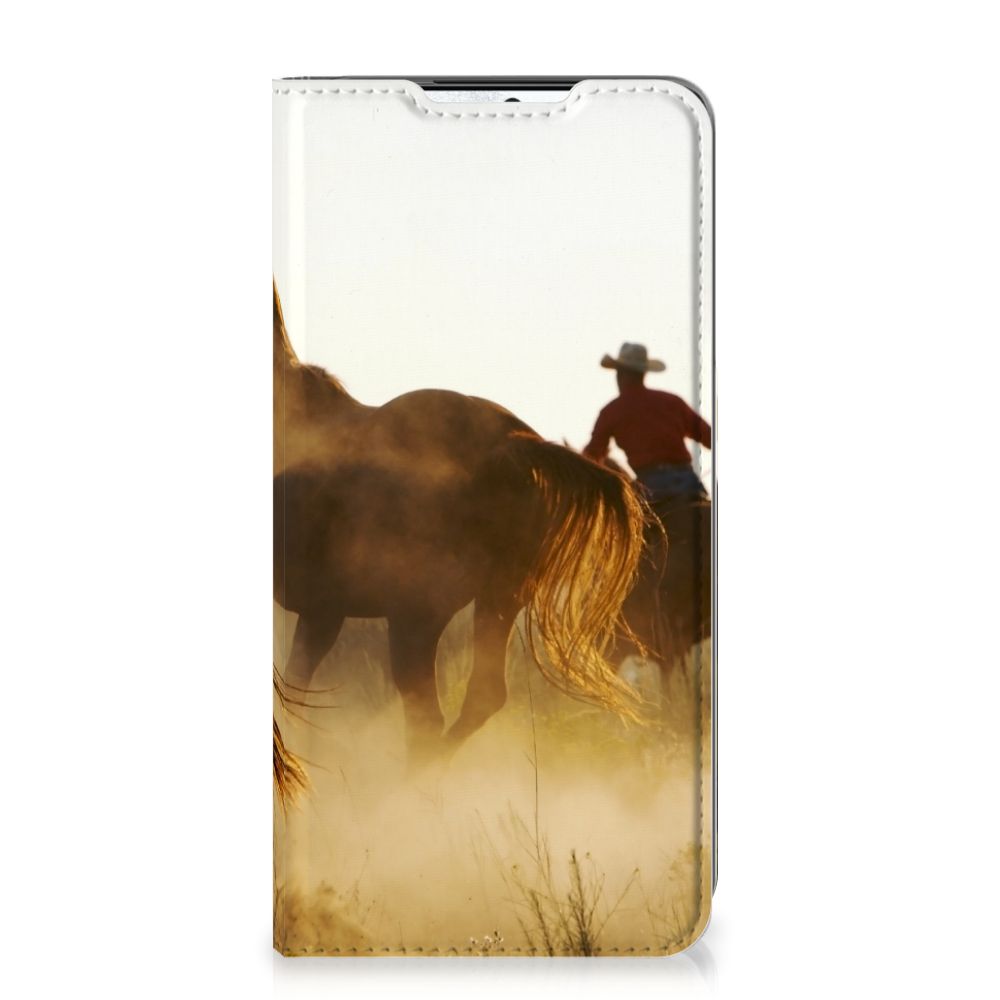 Samsung Galaxy S21 FE Hoesje maken Design Cowboy met paard en cowboy in de zon
