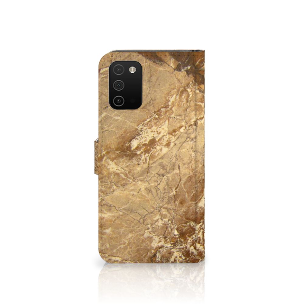 Samsung Galaxy A03s Bookcase Marmer Creme met luxe marmer uitstraling voor optimale bescherming.