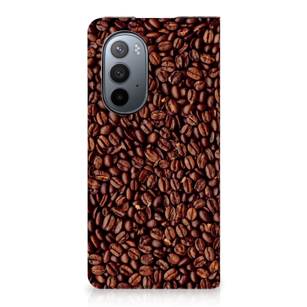Motorola Edge 30 Pro Flip Style Cover Koffiebonen - B2C Telecom