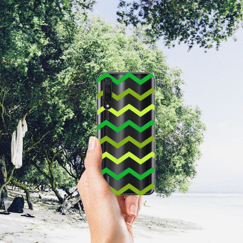 Xiaomi Mi 9 Lite TPU bumper Zigzag Groen B2C Telecom
