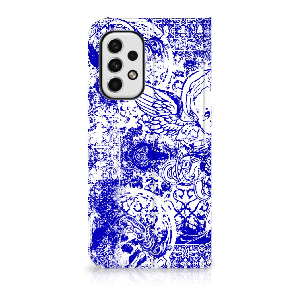 Mobiel BookCase Samsung Galaxy A23 Angel Skull Blauw - B2C Telecom