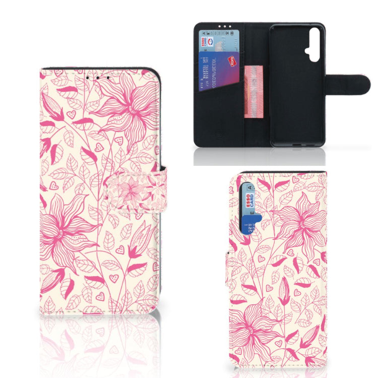 Honor 20 Hoesje Pink Flowers