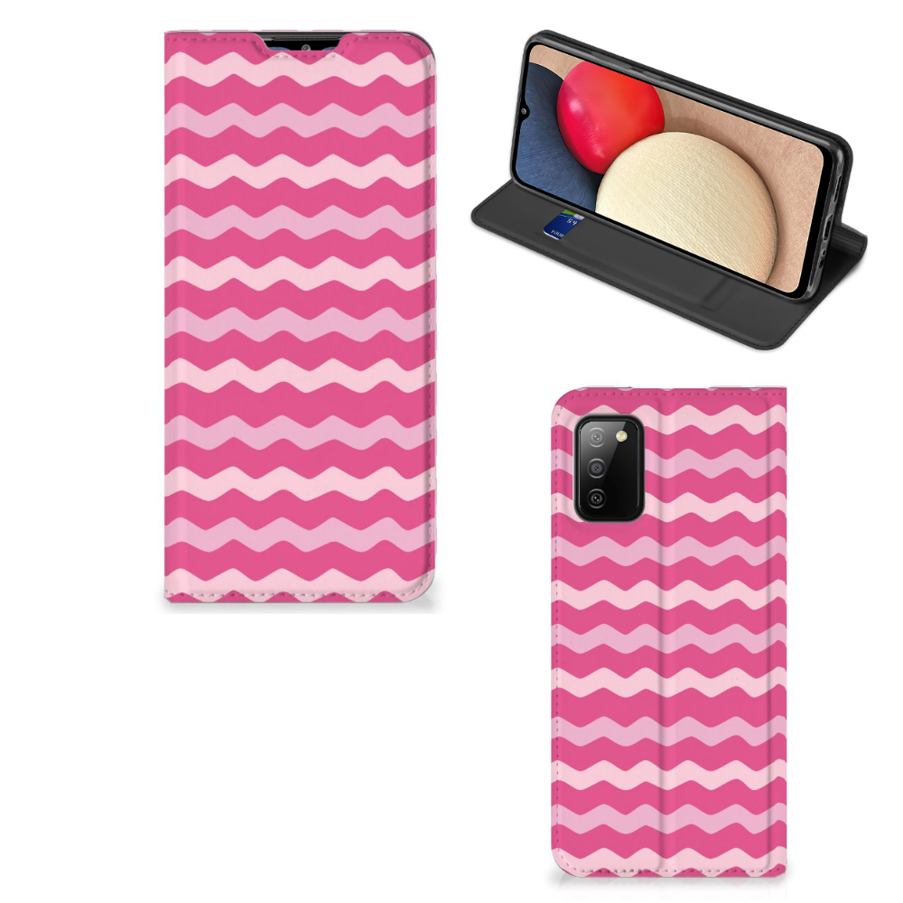 Samsung Galaxy M02s | A02s Hoesje met Magneet Waves Pink - B2C Telecom